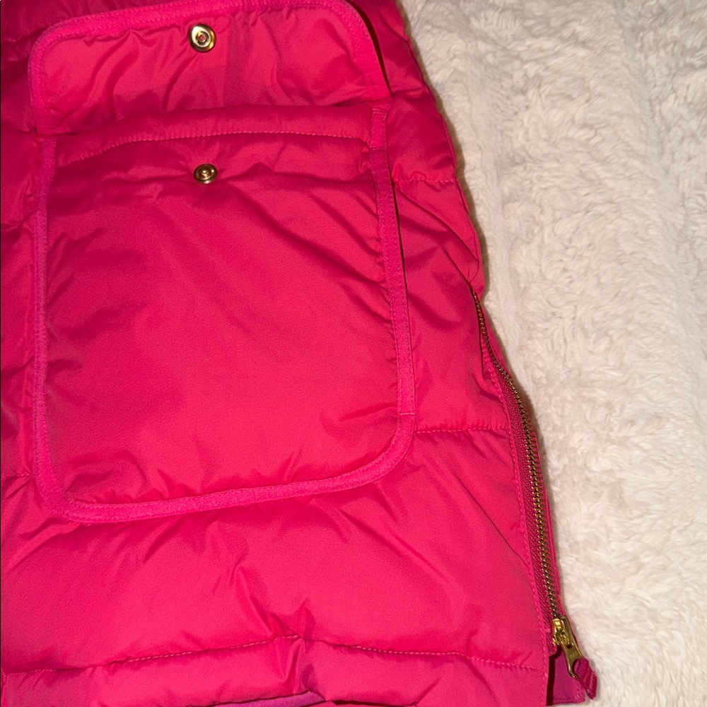 New J. Crew Pink Sherpa Hooded Puffer Jacket - Picture 7 of 9